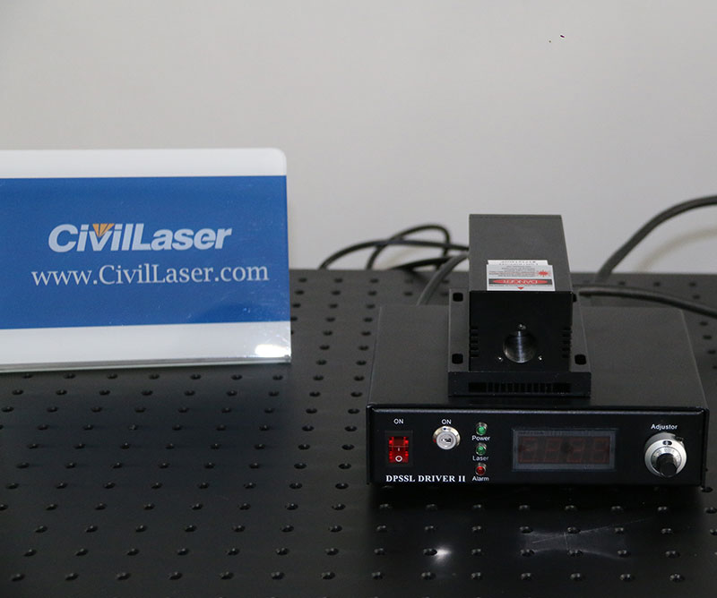 532nm 50mW Diode Pumped Laser 녹색 레이저 소스 조정 가능한 출력 전력